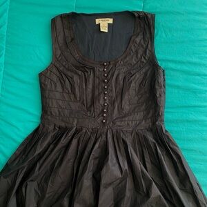 Black Button Up Bubble Skirt Dress